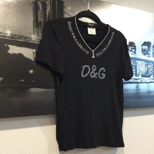 Dolce & Gabbana Y2K Cute Bedazzled Rhinestone Women’s Baby Tee Medium